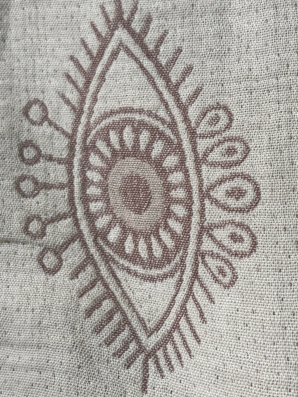 Woven Luxury Cotton All Eyes on You Brown Cream Festival Blanket Towel